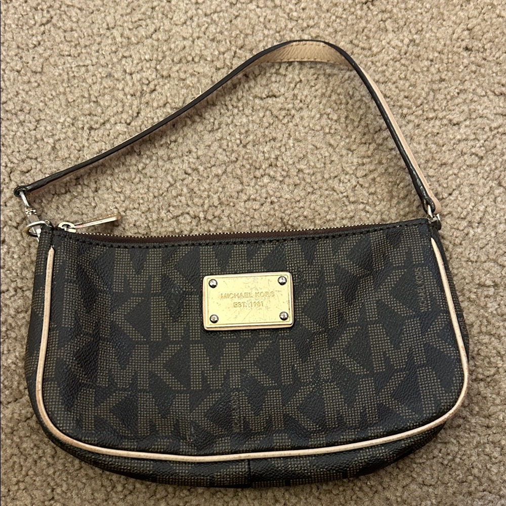 Michael Kors Black and Tan Shoulder Bag